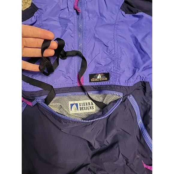 VTG Sierra Designs Anorak Pullover Jacket SZ Medium hooded quarter zip Womens - Picture 12 of 14